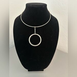 Silver Circle Pendant Necklace